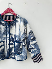 Handmade Cotton Quilted Jacket, Quilted Coat, Lightweight Jacket, Casual Outerwear, Unique Gift