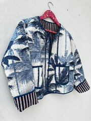 Handmade Cotton Quilted Jacket, Quilted Coat, Lightweight Jacket, Casual Outerwear, Unique Gift