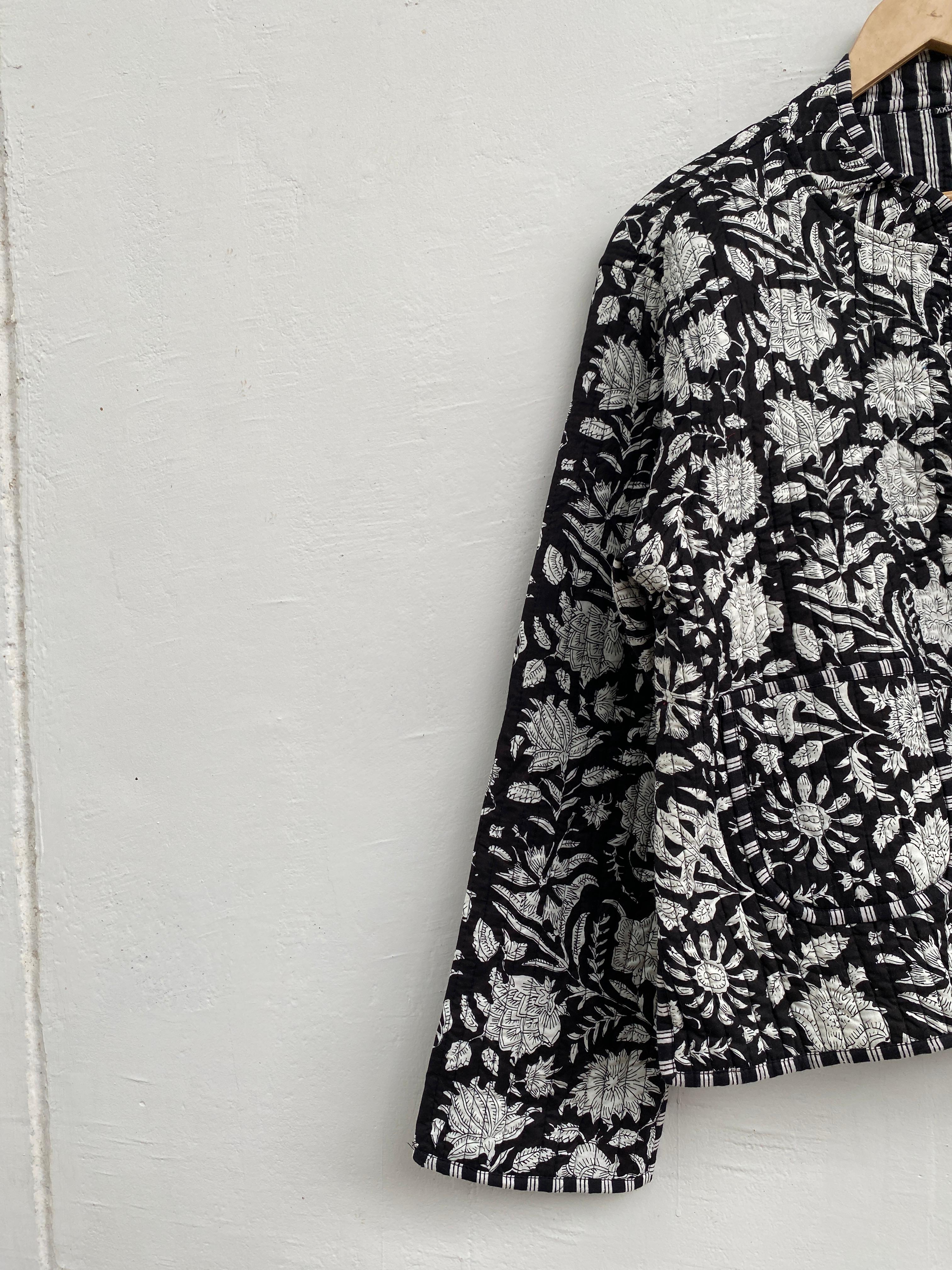 cotton jacket kimono style,cropped coat, lightweight outerwear,boho chic,spring fashion indian handmade crop top quilted jacket handmade garment